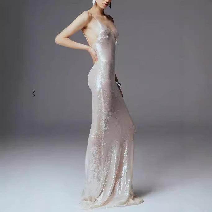 Banquet Light Dress Light Luxury Minority Sling Dress Female Temperament Elegant - Magellan Fashion Shop