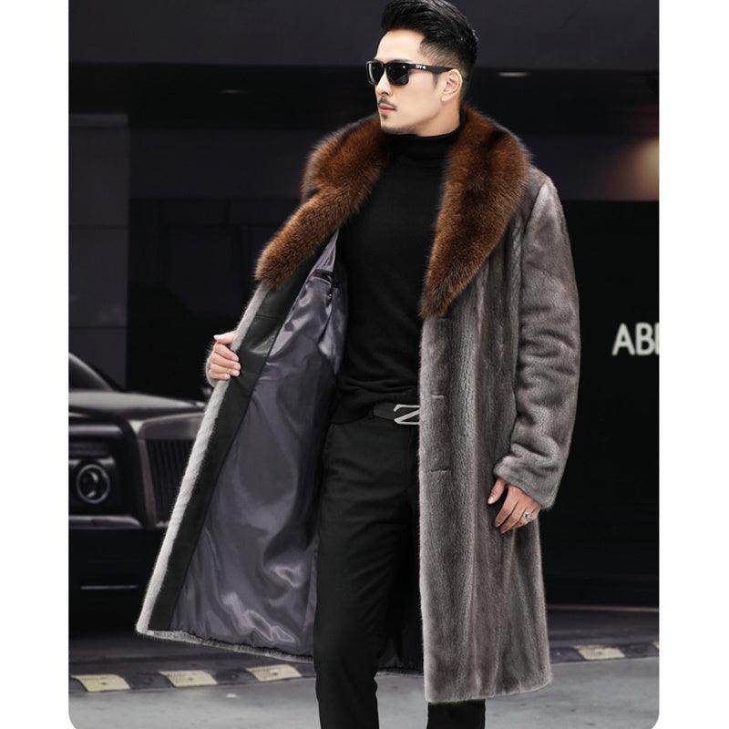Thick Fur Long Coat Men Autumn Winter New Casual Warm - Magellan Fashion Shop