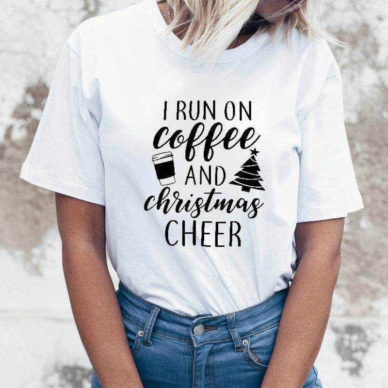 Rock Santa Claus Print Spoof European And American T-shirt - Magellan Fashion Shop