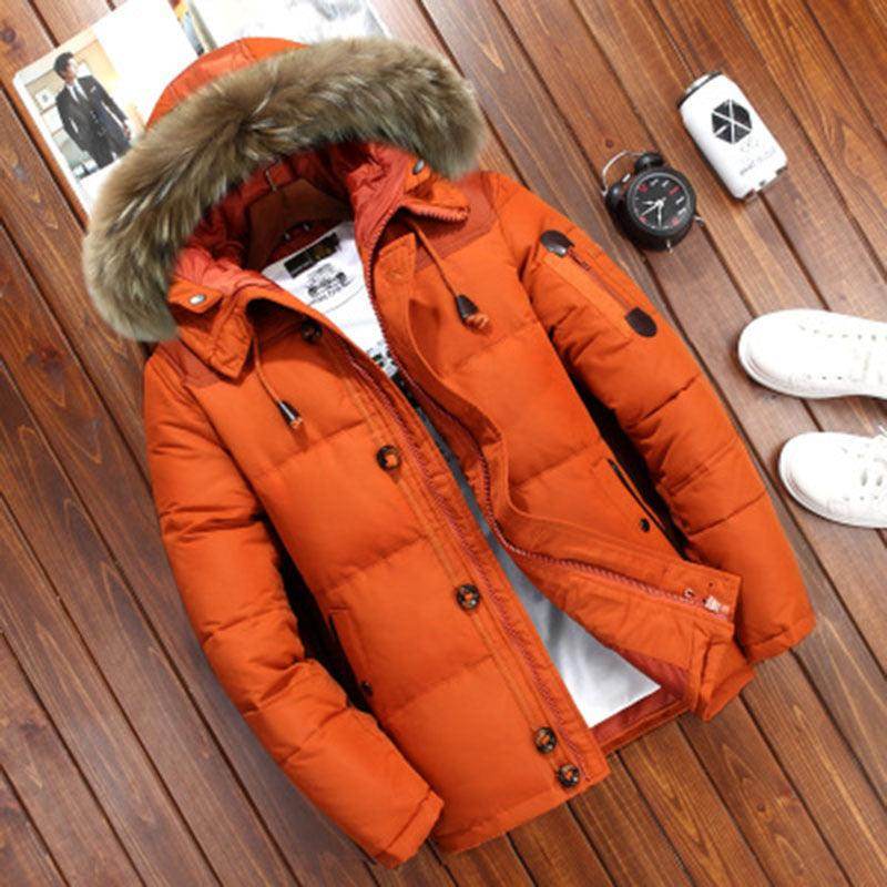 Men's down jacket short white duck down - Magellan Fashion Shop
