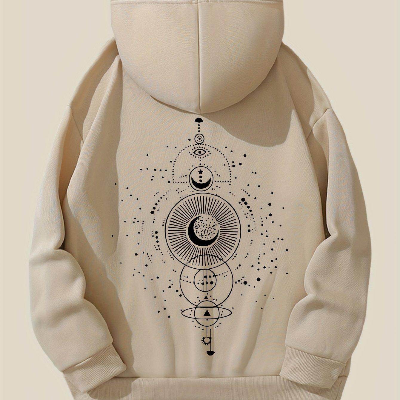 Moon Print Casual Hooded Sweatshirt - Magellan Fashion Shop