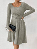 Sunken Stripe Long Sleeve Dress Top For Women - Magellan Fashion Shop