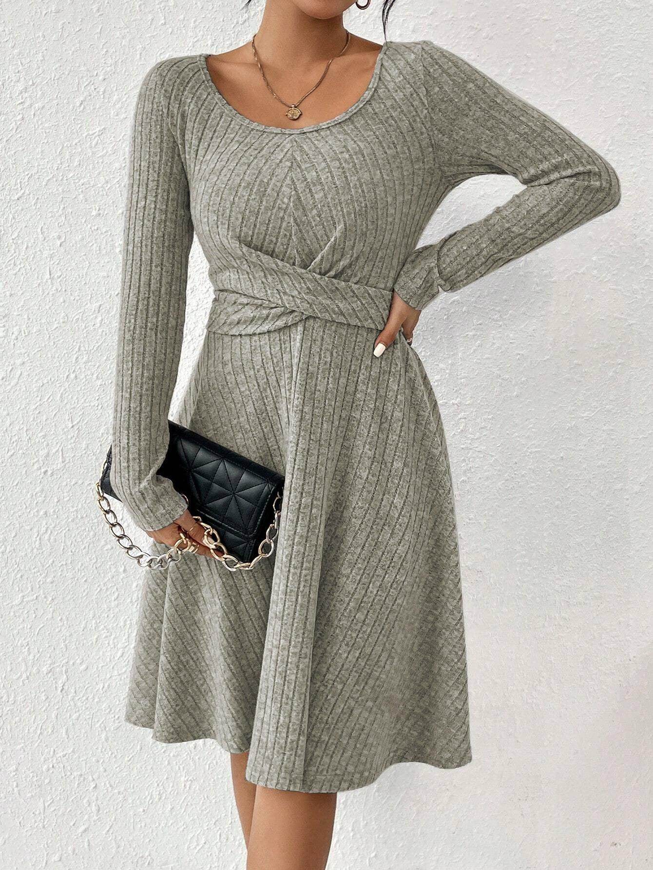 Sunken Stripe Long Sleeve Dress Top For Women - Magellan Fashion Shop