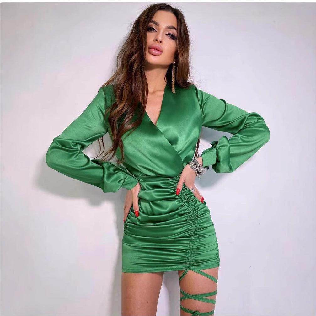 Slimming Long Sleeves High Waist Sheath Dress Women - Magellan Fashion Shop