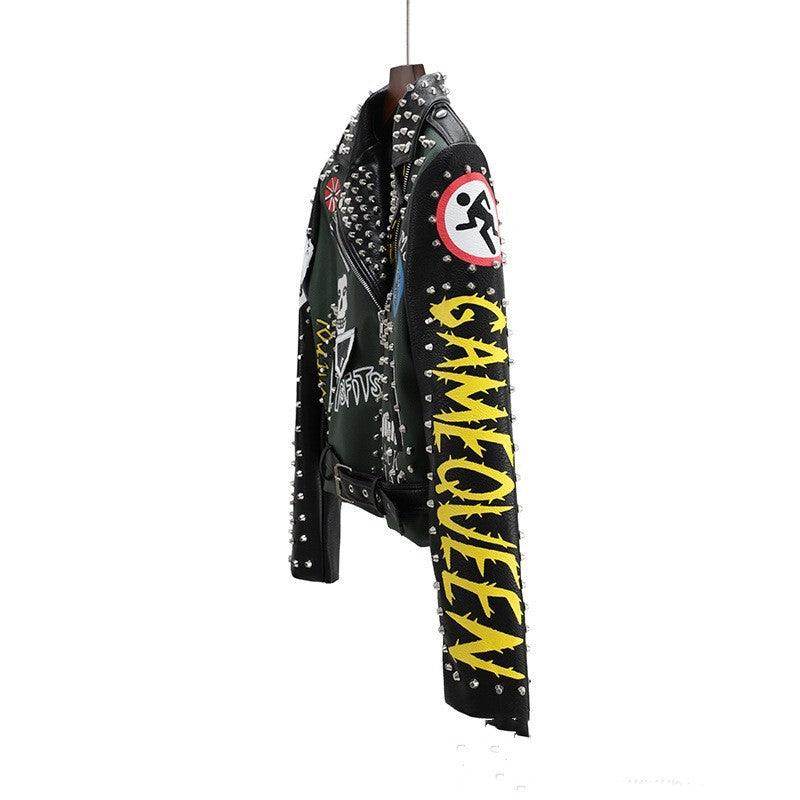 Fashion Floral Print Short Motorcycle Jacket - Magellan Fashion Shop