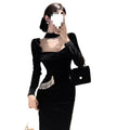 Puffy Sleeves Square Collar  Dress