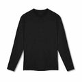 Men's tight fast drying fitness long-sleeve pullover T-shirt in black and white, slim fit polyester fabric for outdoor activities