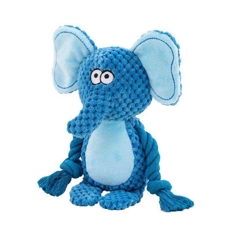 Hippo-shaped pet plush sound cotton rope toy for interactive dog training and tug of war