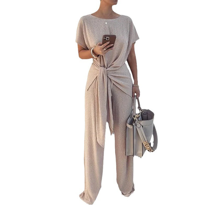 Knitted Pleated Lace-up Graceful And Fashionable Suit Pants - Magellan Fashion Shop