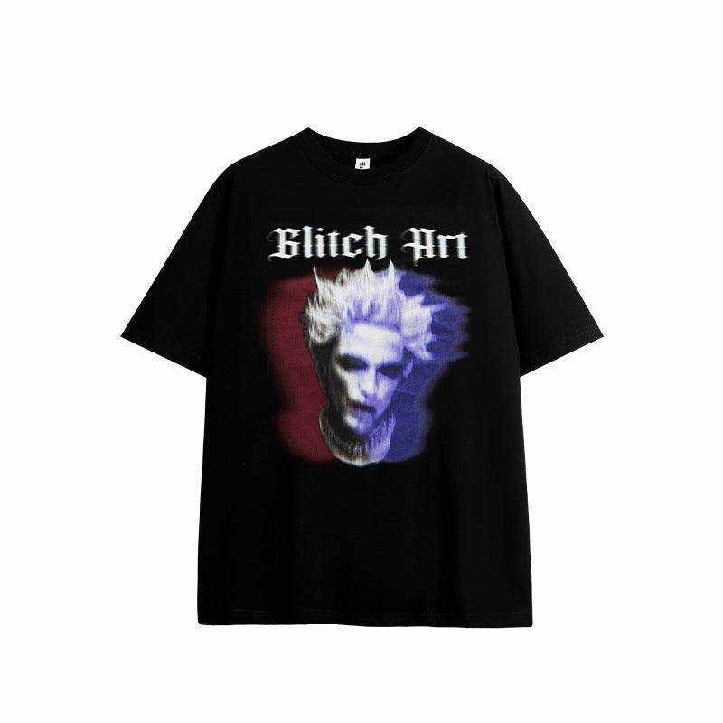 Men's Rock Portrait Printing T-shirt Loose - Magellan Fashion Shop