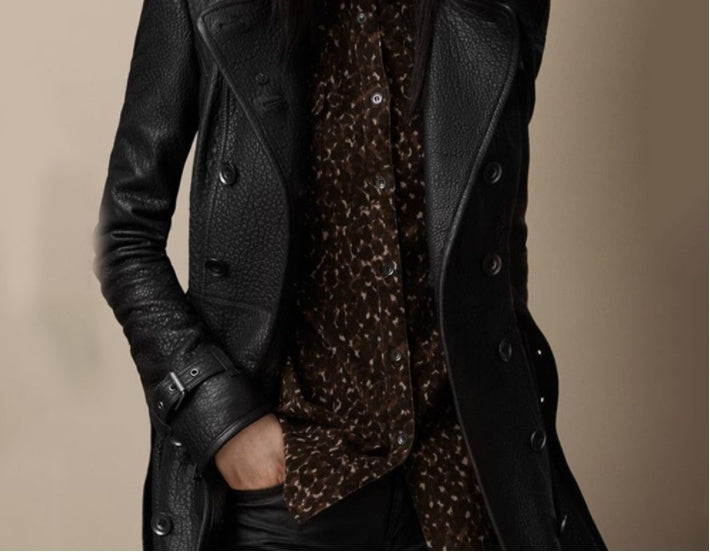 Slim Faux Leather Double Breasted Jacket