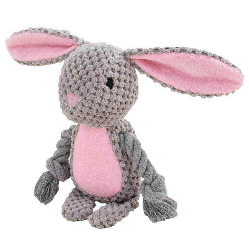 Hippo-shaped pet plush sound cotton rope tug toy for interactive dog training and play