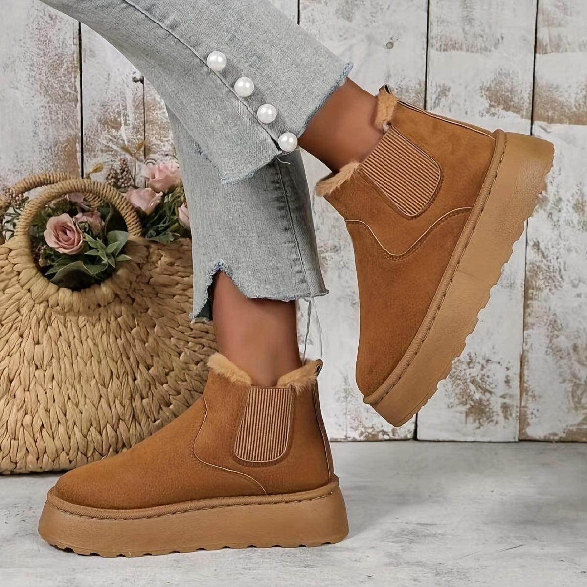 Winter Snow Boots Fashion Flat Thick-soled Cotton Shoes - Magellan Fashion Shop