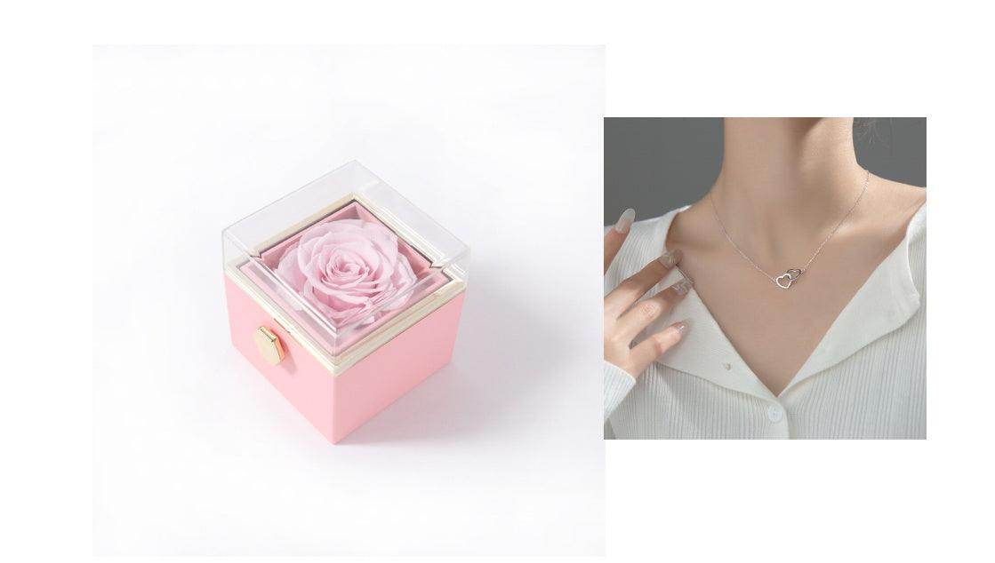Fashion Acrylic Rotating Rose Jewelry Box - Magellan Fashion Shop