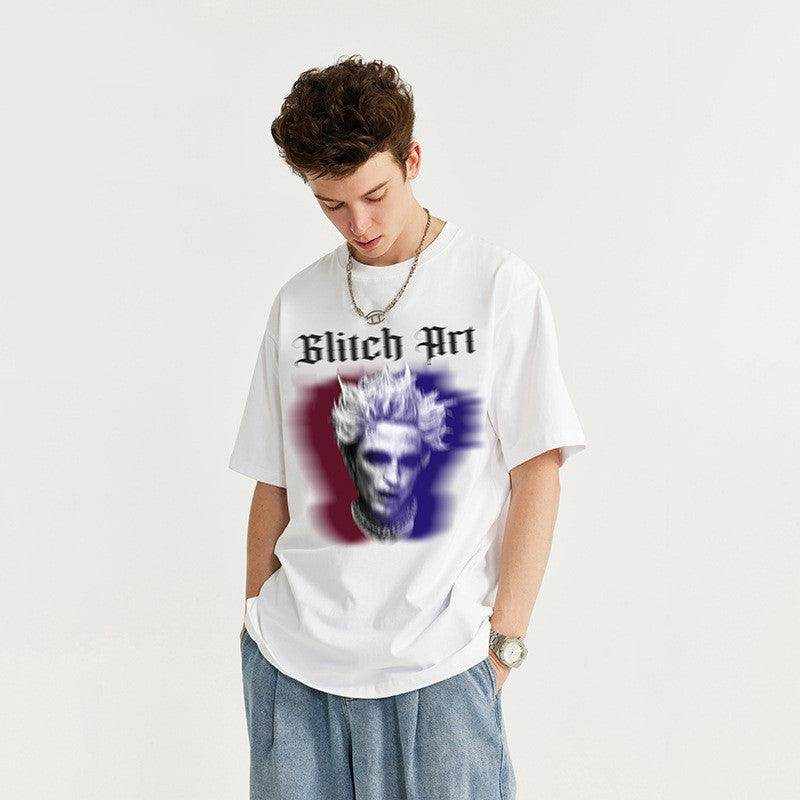 Men's Rock Portrait Printing T-shirt Loose - Magellan Fashion Shop