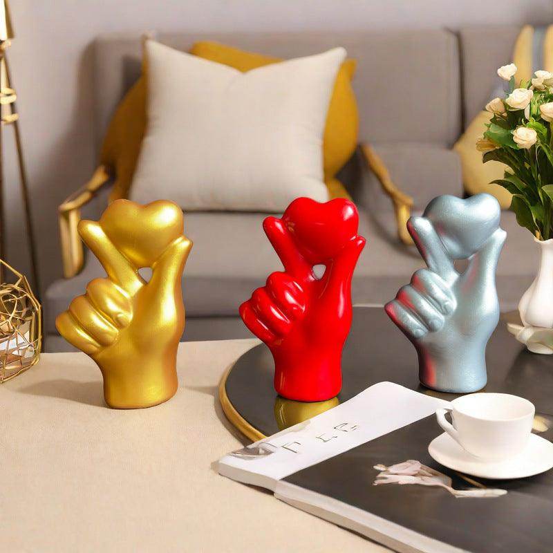Decorative Resin Crafts Valentine's Day Love Gesture Ornaments Home Decor - Magellan Fashion Shop