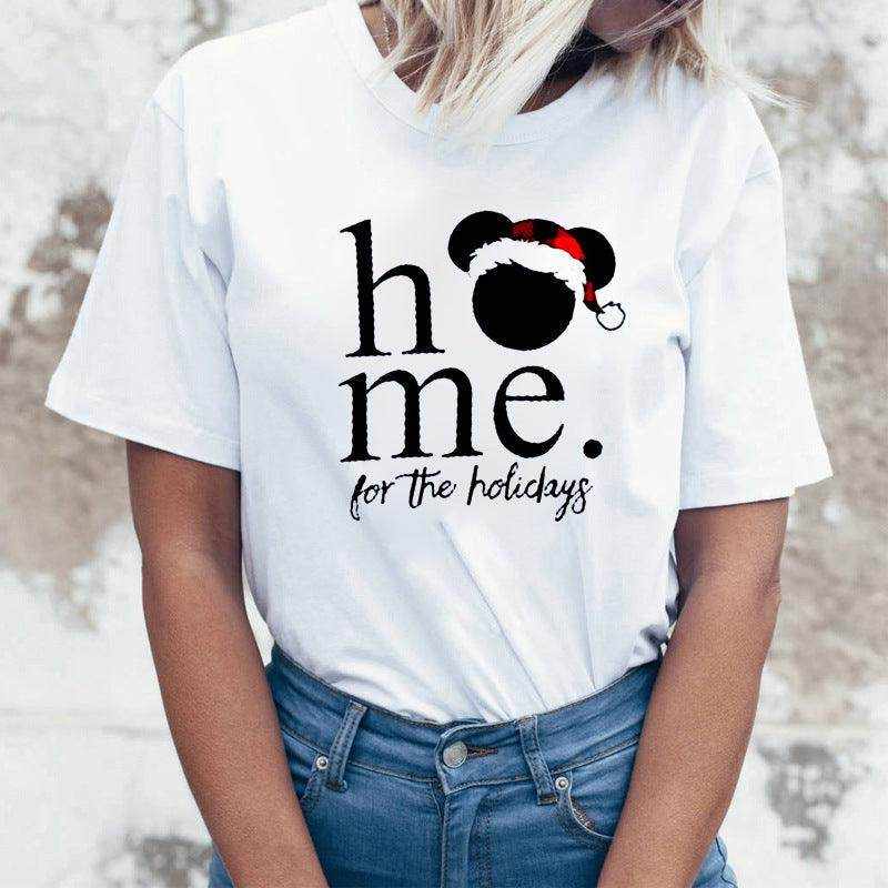 Rock Santa Claus Print Spoof European And American T-shirt - Magellan Fashion Shop