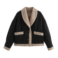 Lapel Woolen Coat With Pockets Winter Fashion Loose Suede Short Top Women's Clothing - Magellan Fashion Shop