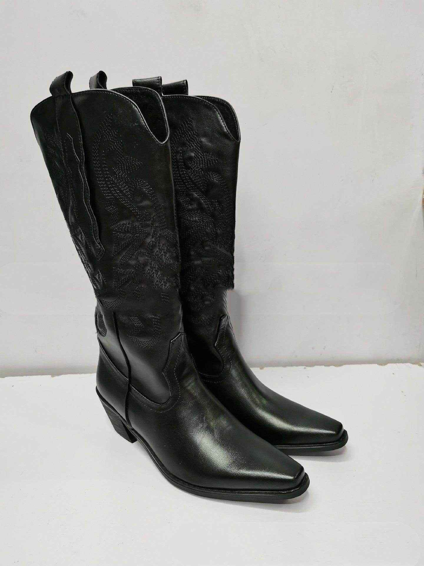 Embroidered Sleeve High Cowboy Boot For Women - Magellan Fashion Shop