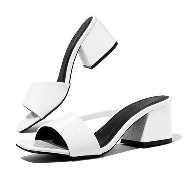 Women's Solid Color High-heeled Slippers - Magellan Fashion Shop