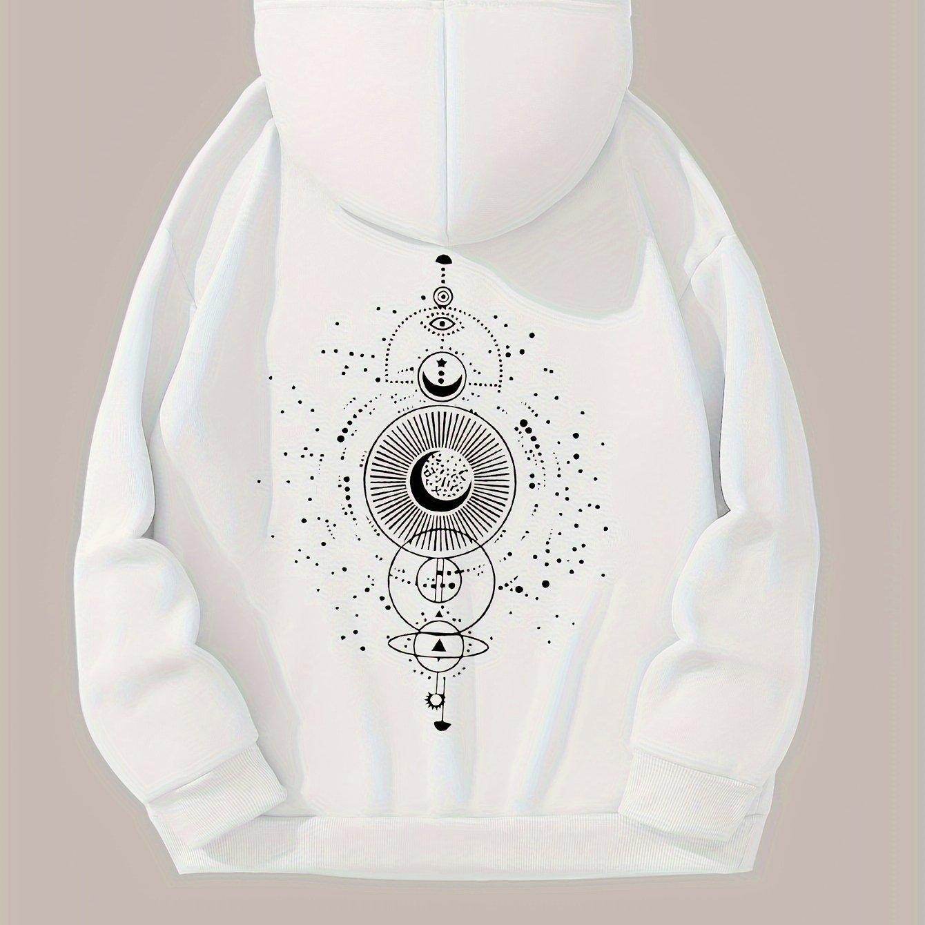 Moon Print Casual Hooded Sweatshirt - Magellan Fashion Shop