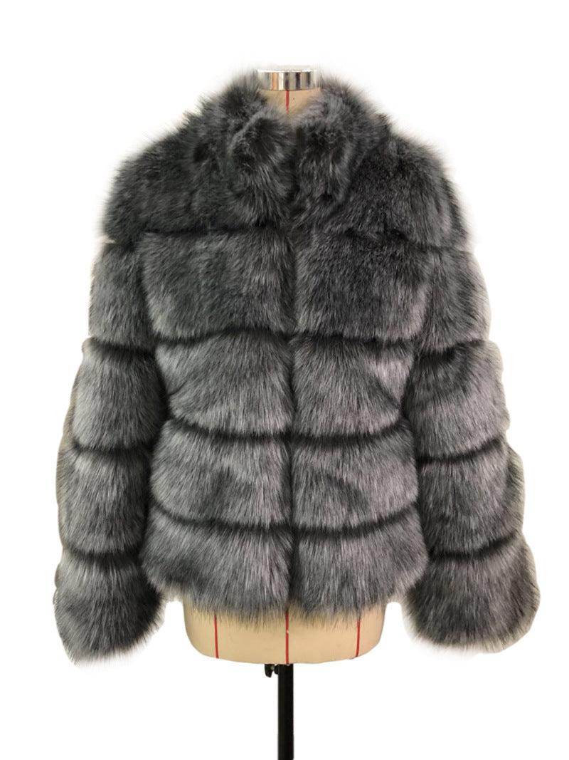 Fox Fur Slimming Stand Collar - Magellan Fashion Shop