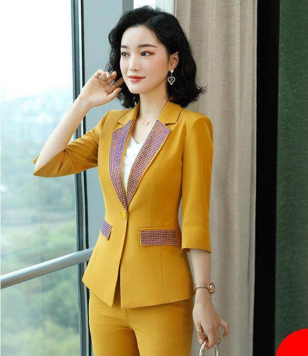 Suit Suit Women Summer Thin New Temperament Yellow Small Suit - Magellan Fashion Shop