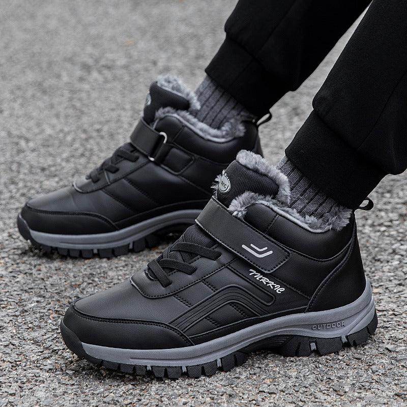 Winter Boots Women Men Warm Plush Velcro Snow Boots Climbing Hiking Shoes - Magellan Fashion Shop