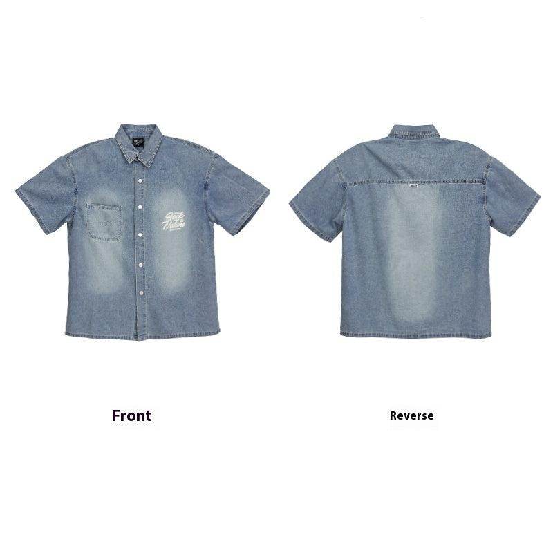 American Street Hip Hop Denim Suit Shirt Trousers - Magellan Fashion Shop