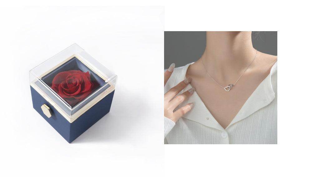 Fashion Acrylic Rotating Rose Jewelry Box - Magellan Fashion Shop