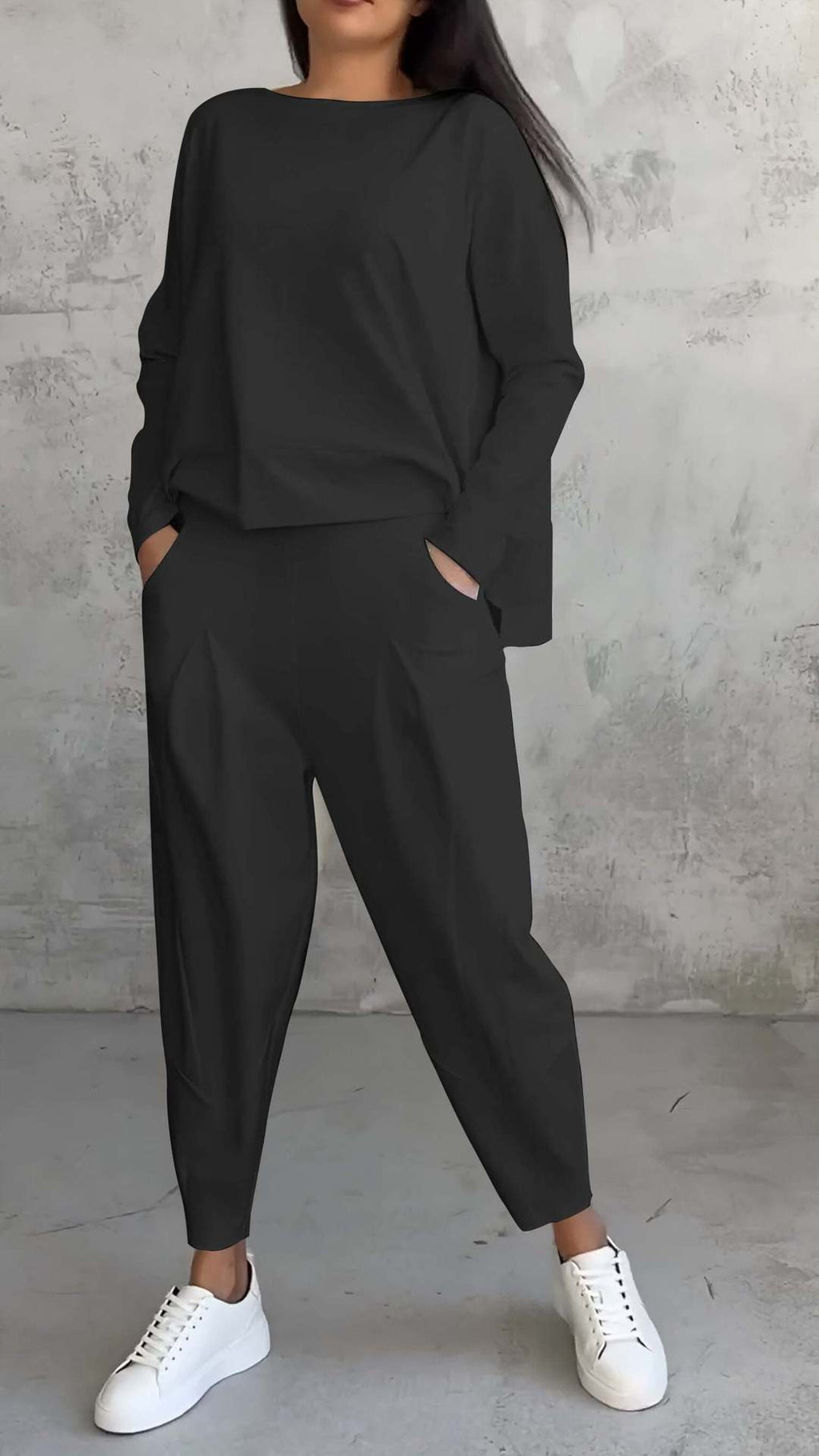 Women's Irregular Suit Long-sleeved Round Neck Top