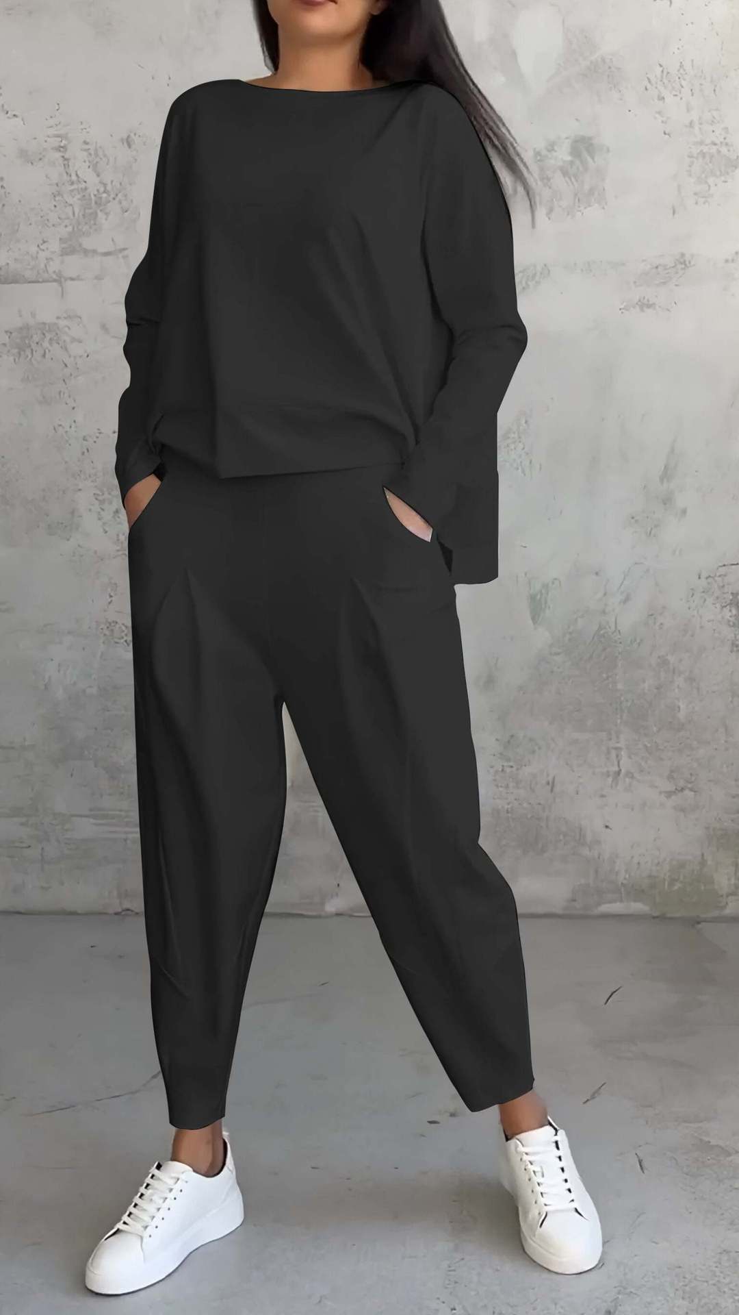 Women's Irregular Suit Long-sleeved Round Neck Top