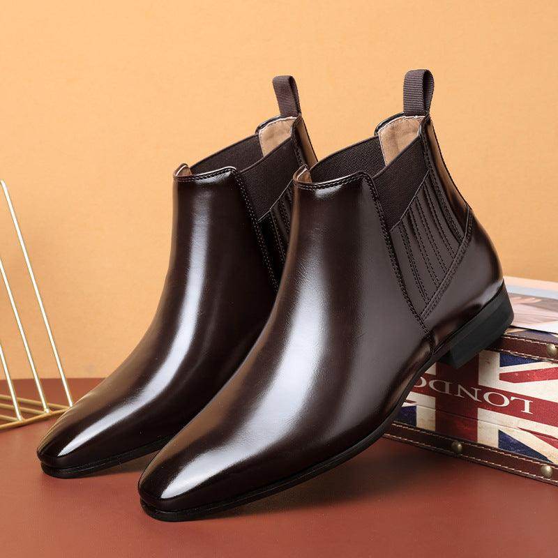 Men's Pointed Toe Simple High-top Martin Boots - Magellan Fashion Shop