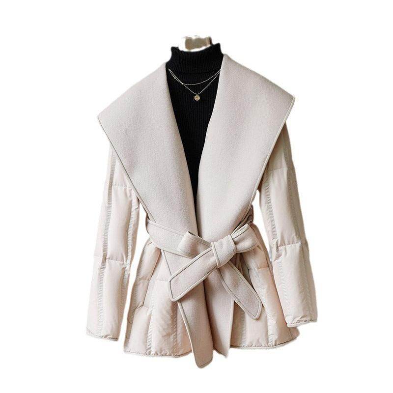 Cashmere Waist-tight Wool Down Jacket - Magellan Fashion Shop