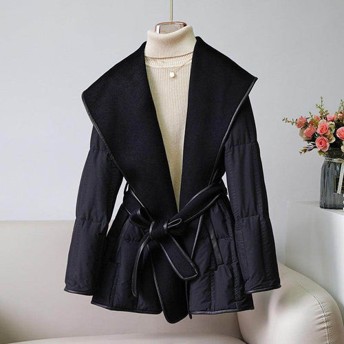 Cashmere Waist-tight Wool Down Jacket - Magellan Fashion Shop