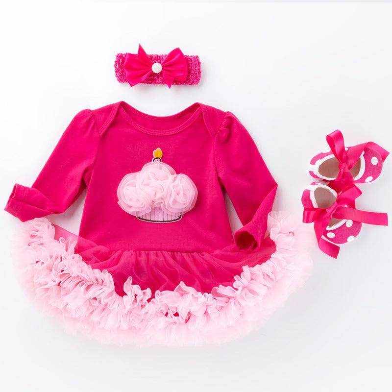 Three-piece suit of baby toddler shoes dress - Magellan Fashion Shop