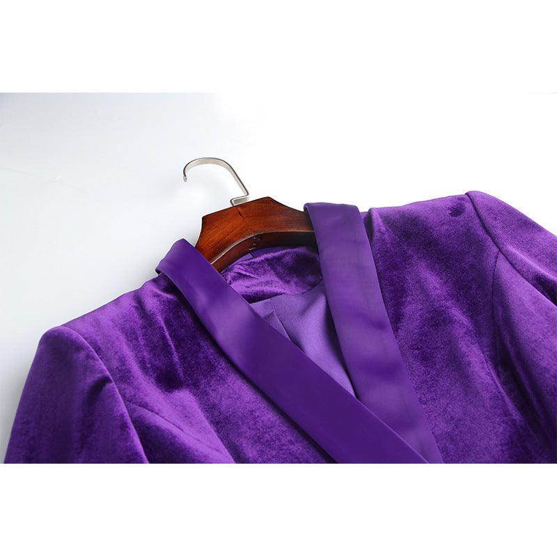 Women's Design Sense Niche Loose Velvet Dress Suit Skirt - Magellan Fashion Shop