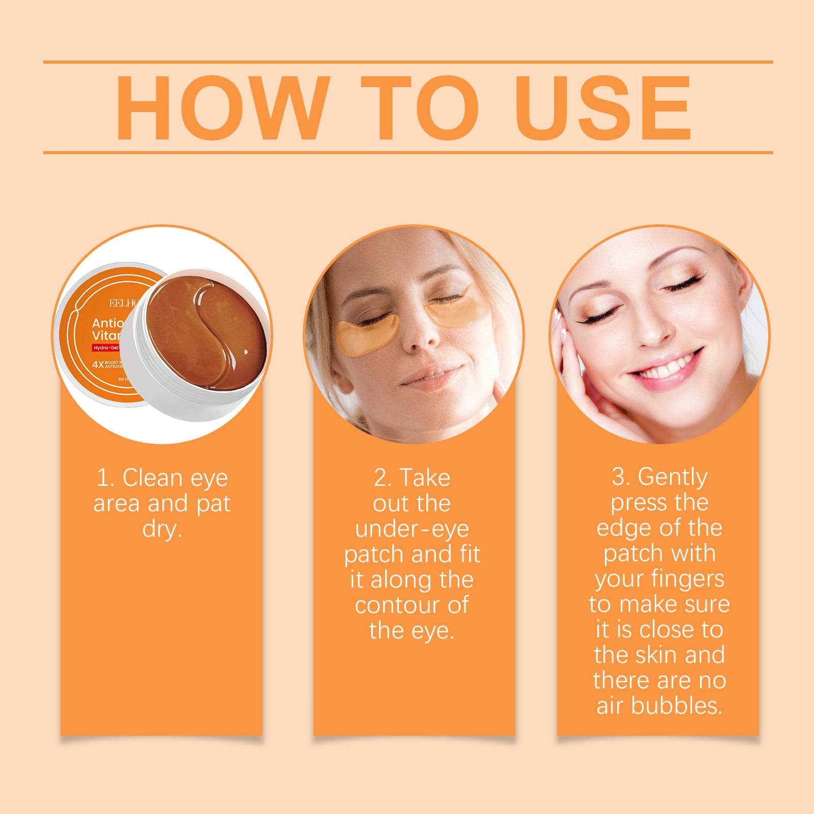 Vitamin C Under Eye Patches For Dark Circles Care, Cooling, Moisturizing, Hydrating Eye Area Mask Patches - Magellan Fashion Shop