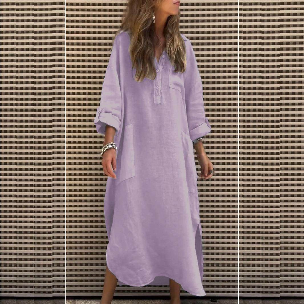 New Autumn And Winter Elegant Solid Color Irregular Dress - Magellan Fashion Shop