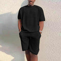 Men's Summer Suit Fashion Loose Men 2 Pieces Outfit Summer Hippie Shirt And Short Set - Magellan Fashion Shop