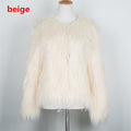 Women's Short Long Sleeve Plus Size Fur Coat