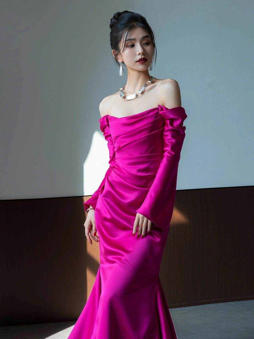 Evening Light Luxury High-grade Bridal Gown Wedding Off-shoulder Toast Dress - Magellan Fashion Shop