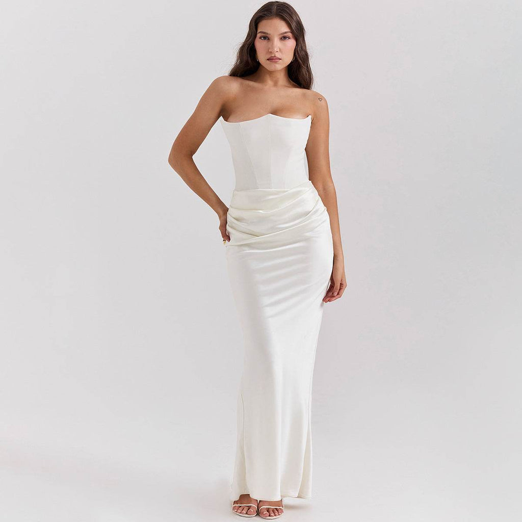 Slim Tube Top Long Dress Fashion Bandeau Backless - Magellan Fashion Shop