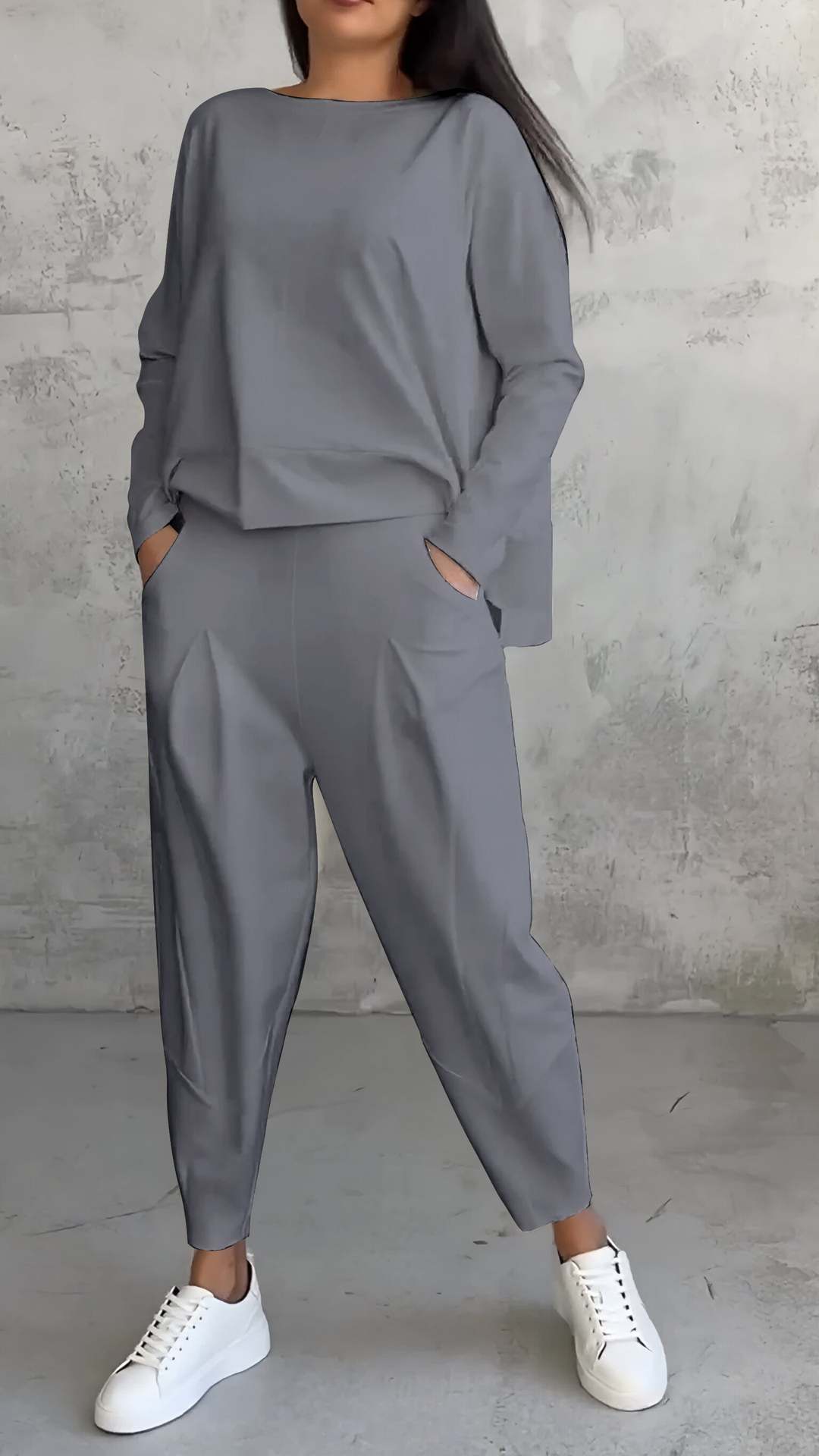 Women's Irregular Suit Long-sleeved Round Neck Top