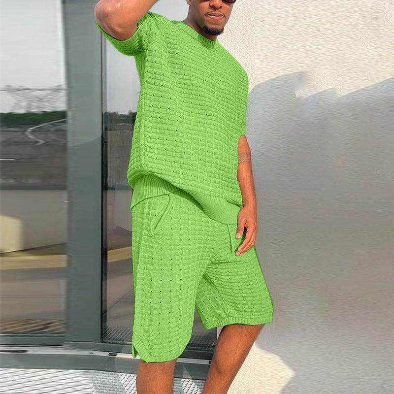 Men's Summer Suit Fashion Loose Men 2 Pieces Outfit Summer Hippie Shirt And Short Set - Magellan Fashion Shop