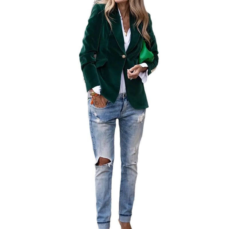 Gold Velvet Elegant Slim Fit