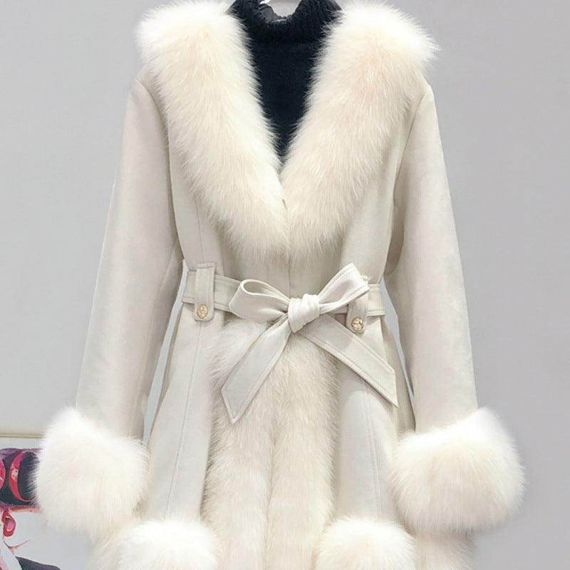 Leather Coat Suede Fur Integrated Mid-length - Magellan Fashion Shop