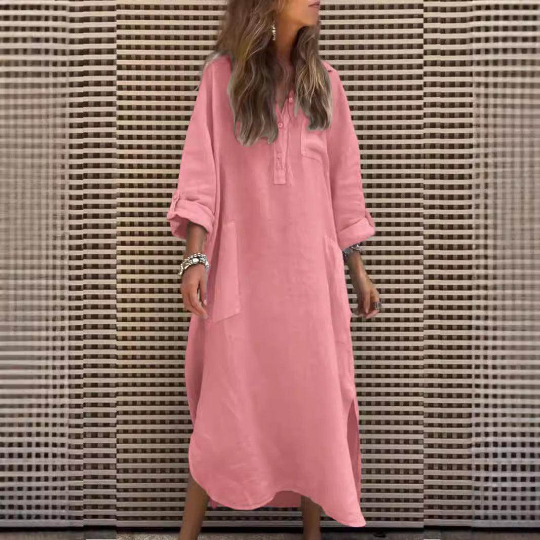 New Autumn And Winter Elegant Solid Color Irregular Dress - Magellan Fashion Shop