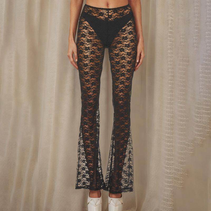 Lace Versatile High Elastic See-through Casual Trousers - Magellan Fashion Shop