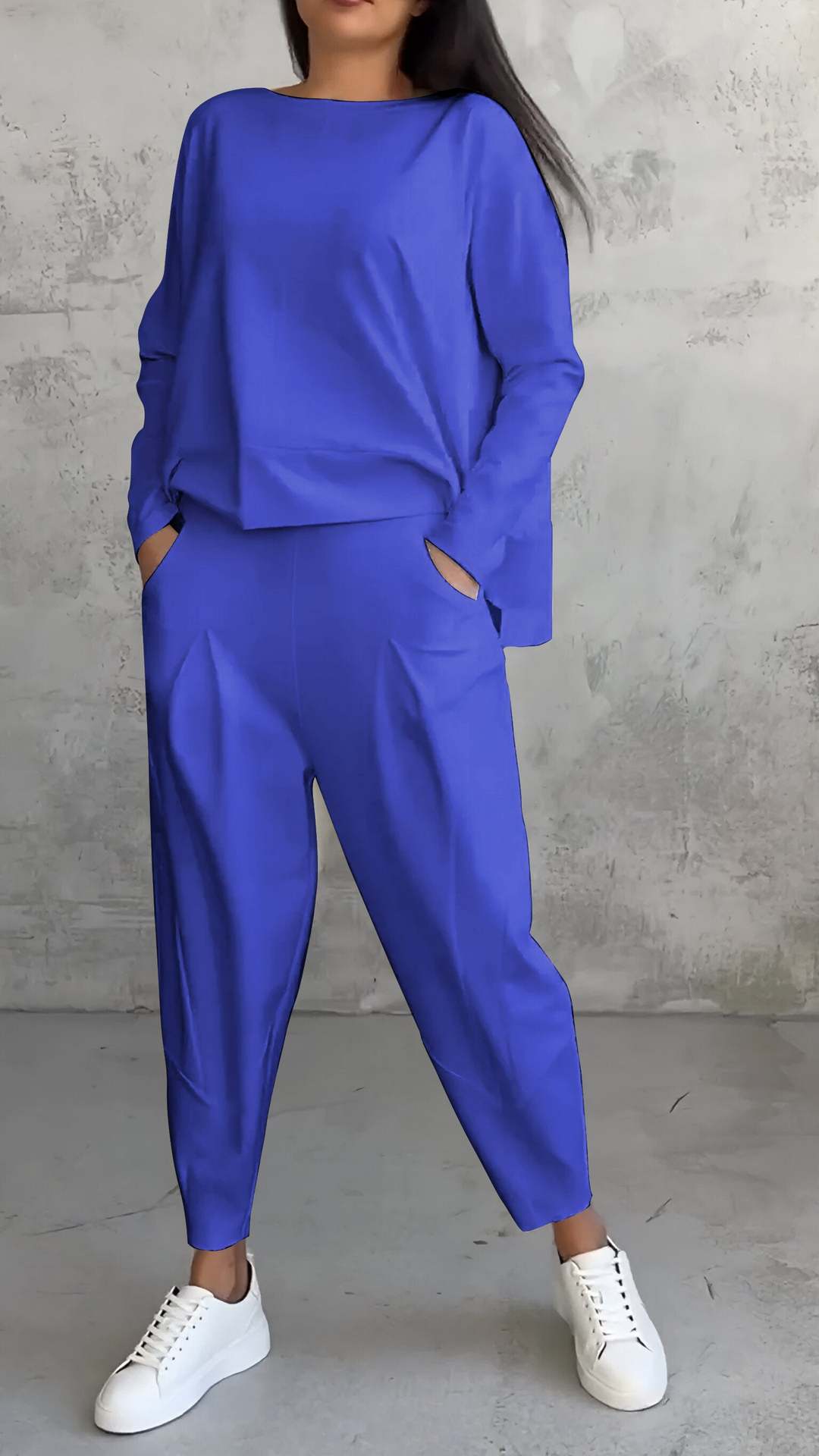 Women's Irregular Suit Long-sleeved Round Neck Top
